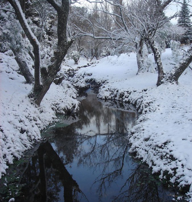 Paisaje nevado de la Posada Loma del Tigre